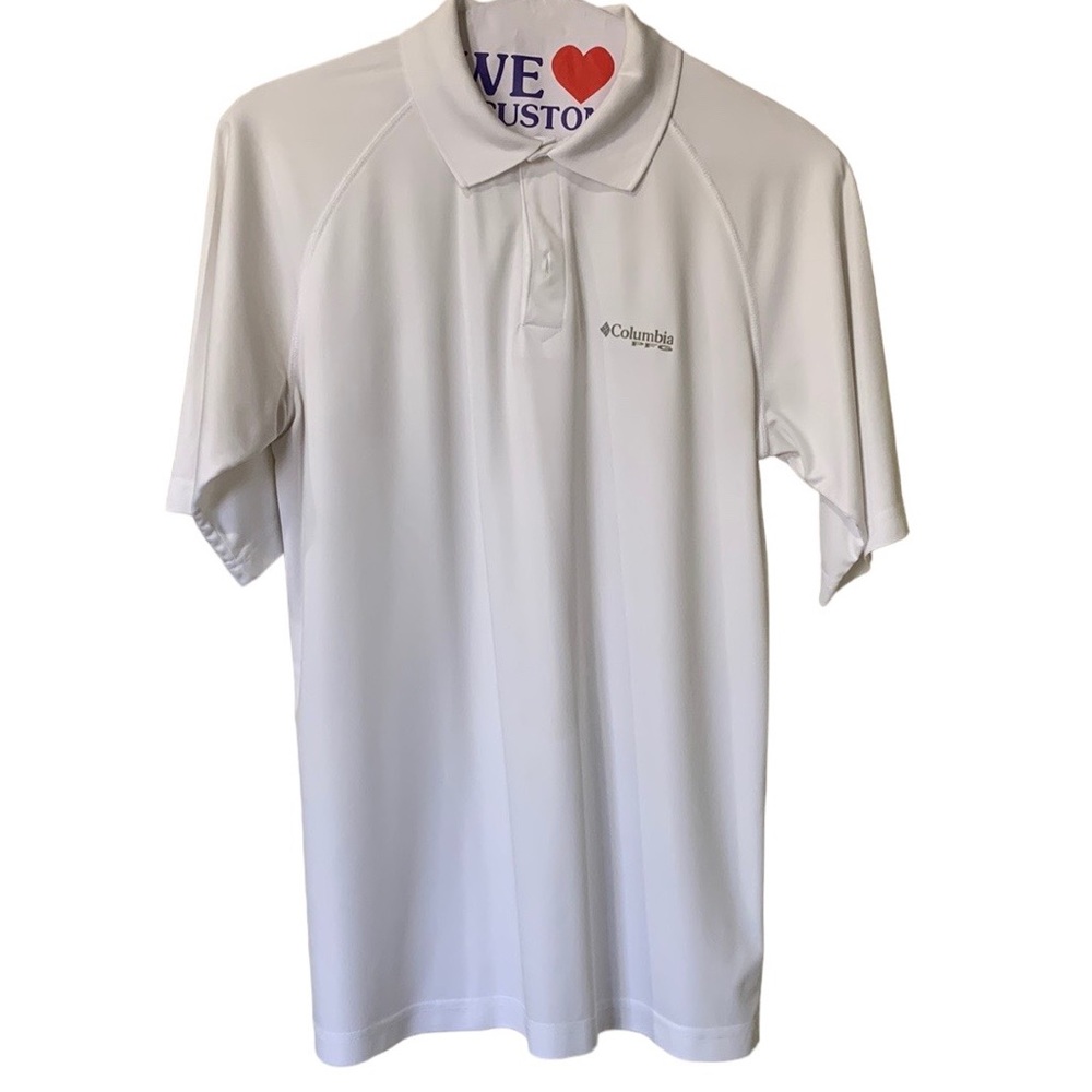 White PFG Columbia Golf shirt Sz M short sleeve